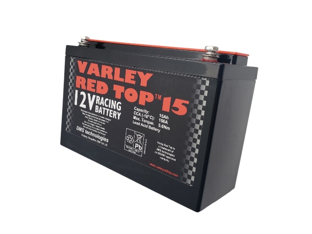 ドライセルバッテリー、12V、VARLEY レッドトップ 15