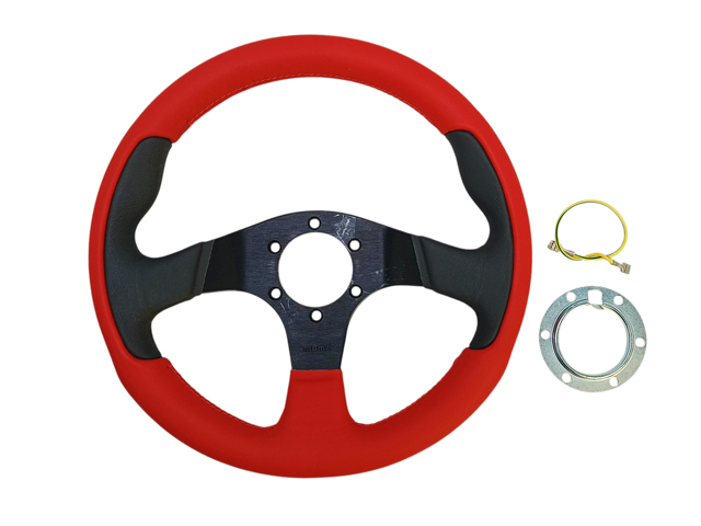 ステアリングホイール、純正 (MOMO)、 レッド、ロータス エリーゼ S1-S2 (K)、エクシージ S1、340R